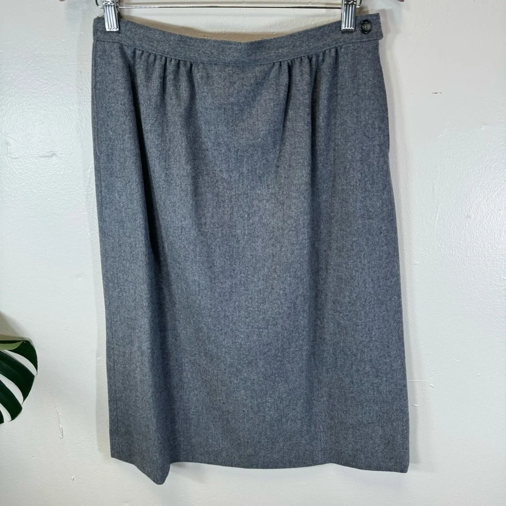 PENDLETON vintage wool midi skirt gray pockets lined academic academia twee sz10